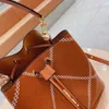 Nowa torebka designerska marka marki torby na ramię skórzana torba posłańca luksusowy moda wytłaczona bułkacz worka do wiadra