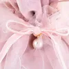 Gift Wrap 1Pcs Luxury Drawstring Velvet Bags With Gauze&Pearl Jewelry Pouches Christmas Decor Wedding Favor WrappingGift