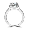 Luxe blanc Zirkon Cristal Anneau De Mode Argent Plaqué Jaune CZ Zircon Bijoux Anneaux De Mariage Charme Bijoux Femmes Bijoux