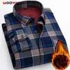 Thick Fashion Shirt Male Winter Blouses Tops Streetwear Men Long-Sleeve Street Dress Smart Casual Hombre Warm Youth MOOWNUC 220330