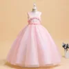 Abiti da ragazza per bambini Ballgown Flower Wedding Prom Abito da ballo per ragazze Elegante sera Princess Party Christmas Vestidos 4-14yg