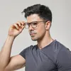 티타늄 안경 프레임 남성 가벼운 컴퓨터 안경 정사각형 안경 유리 화염 전체 프레임