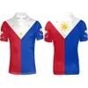 Polo per giovani maschili delle Filippine fai da te nome personalizzato gratuito phl nazione bandiera ph repubblica pilipinas filippino stampa testo foto vestiti