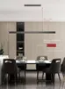Luzes de teto Sala de jantar Candelador minimalista Lumbo de mesa de uma palavra Lumbo de mesa
