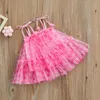 Abiti da ragazza Summer Toddler Kids Girls Princess Dress Ricamo senza maniche Sling Casual Mesh Tulle ClothesGirl's