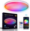 LED 천장 조명 기울기 플러시 마운트 마운트 12 인치 30W 스마트 천장 조명 RGB 색상 변경 블루투스 WiFi 앱 제어 2700K-6500K DIMMABLE 음악과 동기화
