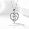 S925 Sterling Silver Favor Mom Diamond Hollow Pendant Smycken Kvinnors Mors dag Halsband Present