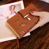 Plånböcker lämnar ihåliga kvinnors plånbok mjuk pu läder kvinnor väska handväska designer mynt korthållare pursewallets