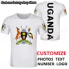 أوغندا تي شيرت ديي مجاني مخصص رقم اسم UGA تي شيرت الأمة العلم UG UGANDAN COMMAND COMMANT