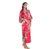 Damen-Nachtwäsche, blau, chinesische Frauen, lange Seide, Rayon-Robe, Kimono, Yukata, Badekleid, sexy Dessous, Blumen-Neuheit, bequeme Kleidung