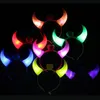 Halloween LED Rave Toy Devil Horn Light Up Headband Flashing-Horn & Christmas Party Decor Glitter Headwear