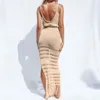 Damen-Badebekleidung, sexy Häkel-Bikini-Vertuschungen, 2022, Sommer, ärmellos, mit Fransen, Kleid, Damen, Übergröße, Strandmode, Badeanzug, Vertuschung, Sarong lang