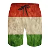 Erkek Şort Macaristan Ülke Bayrağı Vintage Erkekler Yaz Gevşek Nefes Alabilir Sıradan Plaj Pantolonları