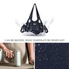 Evening Bags Angelkiss Rivet-Decorated Washed PU Women Shoulder Bag Double-Compartment And Multi-Pocket Large Capacity Lady Messenger ToteEv