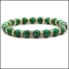 Charm Bracelets Beautif Malachite Stone Bracelet Men Birthday Gift Bead Carshop2006 Drop Delivery 2021 Jewelry Carshop2006 Dhzal