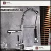 Modern Chrome Brass Spring Kitchen Faucet Swivel Spout Sink Mixer Tap Deck Mount Drop Delivery 2021 Faucets Faucets Showers Accs Home Gar