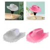 Les bérets allument le chapeau de cowboy de cowboy de plume couleur unie taille unique convient à la plupart des casquettes Fedora pour les vacances de fête dames filles et enfantsbérets