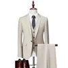 Spring Men's Suits Solid Color Casual Business Slim Two-piece Set Single Row One Button Professional Suit