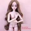 Dolls BJD Dolls 60cm 20 Joint 3 Pars Olhos de cabelo destacável Capa de cabelo 13 Moda Moda Dress Up Nude Midlen comprimento Doll Toy Birthday Gift 220826