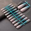 False Nails 20Pcs Matte Gradient Full Cover Ballet 17Colors Artificial Finger Tips Press On Fashion Nail Art Decorations Prud22