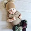 INS Kinder Baby Doppel Pelz Ball Beanie stricken häkeln Jungen Mädchen Pelz Pom Ski Cap Mützen Winter warme Pom Hut Party Studenten Hüte Mützen