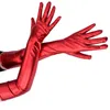 Сексуальная эластичная кожаная кожаная длинная перчатка блестящие металлические варежки панк рок -рок хип -хоп джазовый танце