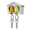 Nyckelringar Set 2 Bird Keychain House Nest Whistle Key Holder Chain Ring Keyholder Keyring Hanger Rack Kids Toys PendantKeychains Emel22