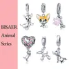 925 Sterling Silver Un dossier de chien Poodle Puppy French Bulldog Beads Charm Fit Bisaer Charms Silver 925 Original Bracelet 220421