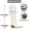 Cowboy Cowgirls Western Boots Autumn Winter White Knee High Women Big Size 41 Comfy Walking Stacked Heels Vintage Shoes J2208052014886