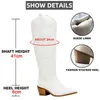 Cowboy Cowgirls Western Boots Autumn Winter White Knee High Women Duża rozmiar 41 wygodne spacery w stosach obcasy vintage buty J2208058460421