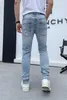 D2 New Men Jeans Hole Clear azul escuro Itália Brand Man Long Pants Troushers Streetwear Denim Skinny Slim Straight Retir