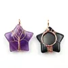 Pendant Necklaces Natural Healing Crystal Stars Charm Jewellery Rose Gold Tree Of Life Necklace For Women And MenPendant