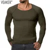 Autumn Mens stickad tröja Pullover Manlig Casual Slim Fit Sweaters Oneck Långärmad svart röd pullover S2XL 220817