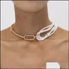 Pendant Necklaces Vintage Baroque Pearl Mtilayer Clavicle Chain Personality Wedding Simple Asymmetric Design Short Neckla Carshop2006 Dhj52
