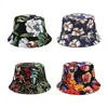 Bucket Hats Floral Flowers Fisherman Hat Double Side Wearing Camouflage Sunshade Caps Spring Summer Outdoor Casual Beach Basin Hat BC8012
