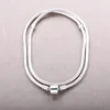 2022 Nytt halsband 925 Sterling Silver Enkelt Snake Halsband Passar Original Pandort Charm Pärlhänge för kvinnor Silversmycken DIY