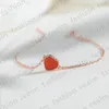 Zoete hart hanger ketting ontwerper sieraden liefde kettingen klavertje vier sterling zilver rosé goud rood hartvormige ketting 2104