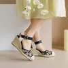 Sandaler Sandalias Mujer Promotion Ankel-Wrap Sapatos Mulher Wedges Heel Shoes Closed Toe Ladies Slingback White