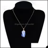 Pendentif Colliers Pendentifs Bijoux Cristal Quartz Point De Guérison Chakra Perle Collier De Pierres Précieuses Naturelles Original Femmes Hommes Plaqué Or Chaîne