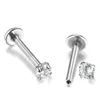 Zircon Gem Labret Lip Gip Clip Ring Серьезные ушные губы Пирсинг плоское кольцо хрящный пирсинг