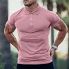 Grande taille ont des t-shirts à boutons Top Vêtements pour hommes T-shirts Tops Blanc Noir Rose Gris Vert Manches courtes Sports Fashion Wear Vêtements d'été Tees Shirt