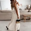 Vestidos casuais encobrimento casamento boêmio para mulheres vestido de renda branca praia praia longa noite apertada 2022 sexi rústico dr0022casual