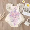 Strampler Baby Mädchen Säugling Geboren Spitze Rüschen Overall Sommer Blume Stickerei Perlen Body Outfit ClothesRompers