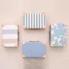 Suitcases Fashion Floral PU Travel Bag Rolling Luggage Sets 13 Inch Women Retro Trolley Suitcase With Universal WheeSuitcases