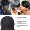 Short Bob Human Hair Wig with Bangs Pixie Cut For Black Women Nature Color Full Machine Made Brazilian Cheap s 220713