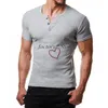 T-shirts pour hommes T-shirt athlétique décontracté à manches courtes pour hommes Brother Metal Button DesignMen's Men'sMen's