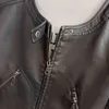 Fitaylor Faux Leather Jacket Женщина O-образная байкерская куртка женская мотоциклетная пальто 4xl Soft PU Basic Black Outwear L220728