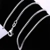 1pcs 1mm 925 Silver Box Catena Collana raffinata per donna Accessori per la moda adolescenti Accessori per matrimoni fai -da -te regalo di gioielli da sposa 16 - 24 pollici 925 tag di Clasps di aragosta