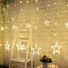 Strings Led Christmas Lights Outdoor Fairy Curtain String Star para festas Garland Light Decoration AC220V ou 110VLED