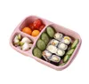 Vete halm Lunchkasse Mikrovågsugn Bento Boxs Förpackning Middag Service Kvalitet Hälsa Naturlig Student Portable Food Storage RRB14985